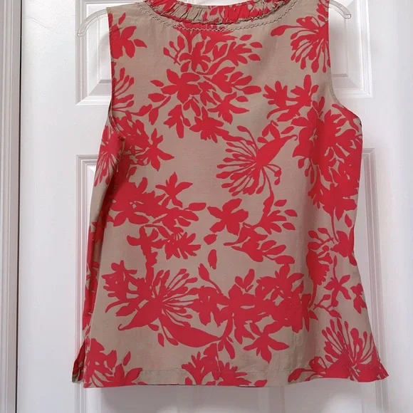 EDDIE BAUER silk blend sleeveless floral top size XL - Picture 2 of 4